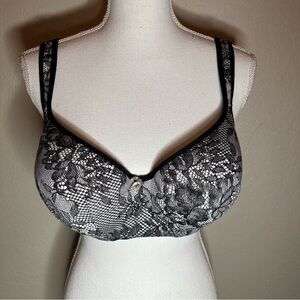 Cacique Black lightly lined balconette Bra with Adjustable Straps